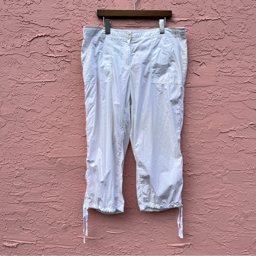 Tommy Bahama Relax White Cotton Pants Capri Cropped Summer Womens Size 14